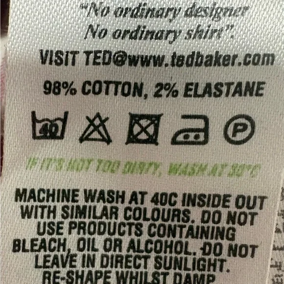 Ted Baker Men's Red and White Striped Dress Shirt Size Small - Picture 6 of 6